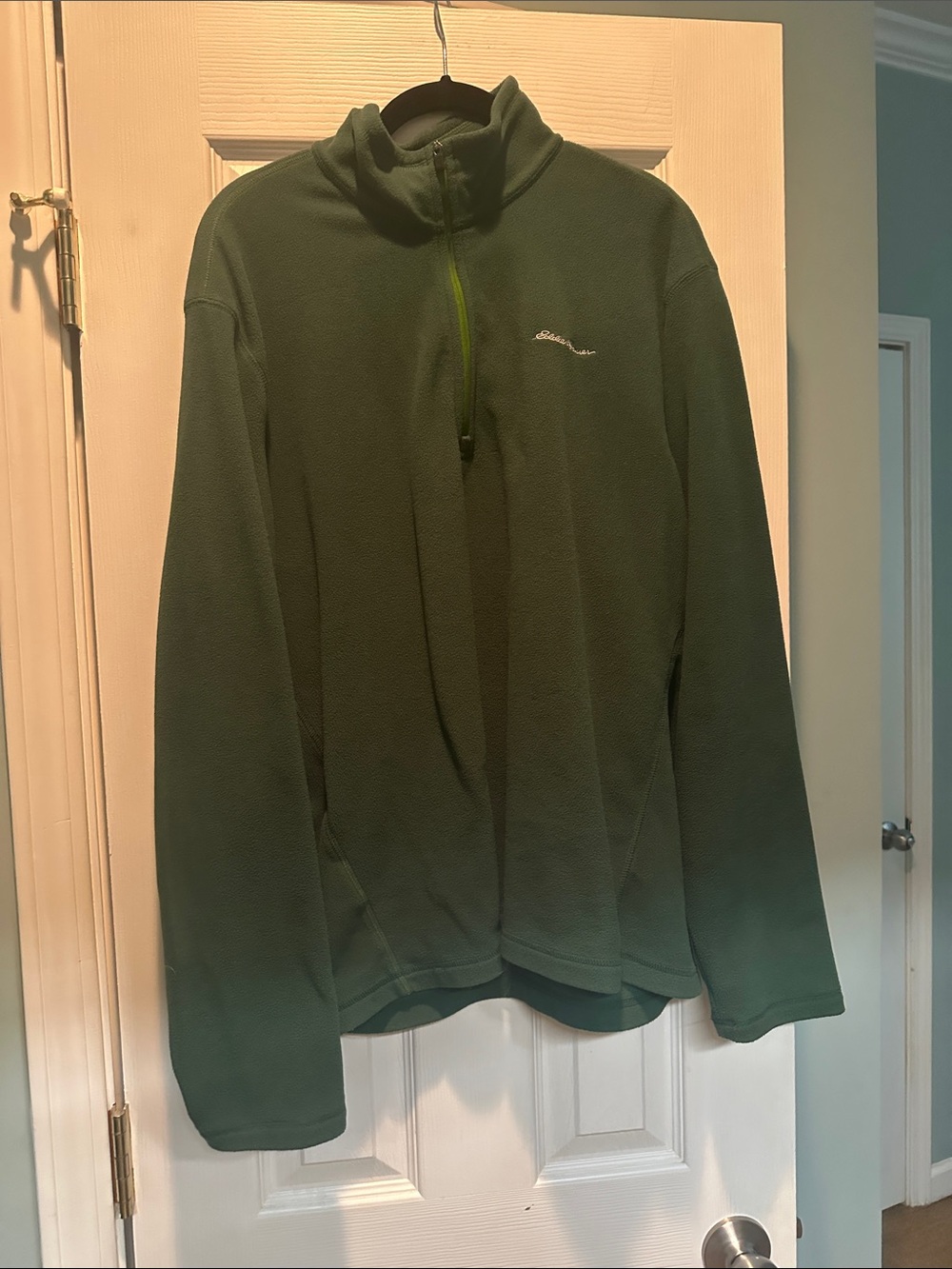 Eddie Bauer Dark Green Quarter-Zip Fleece Pullover